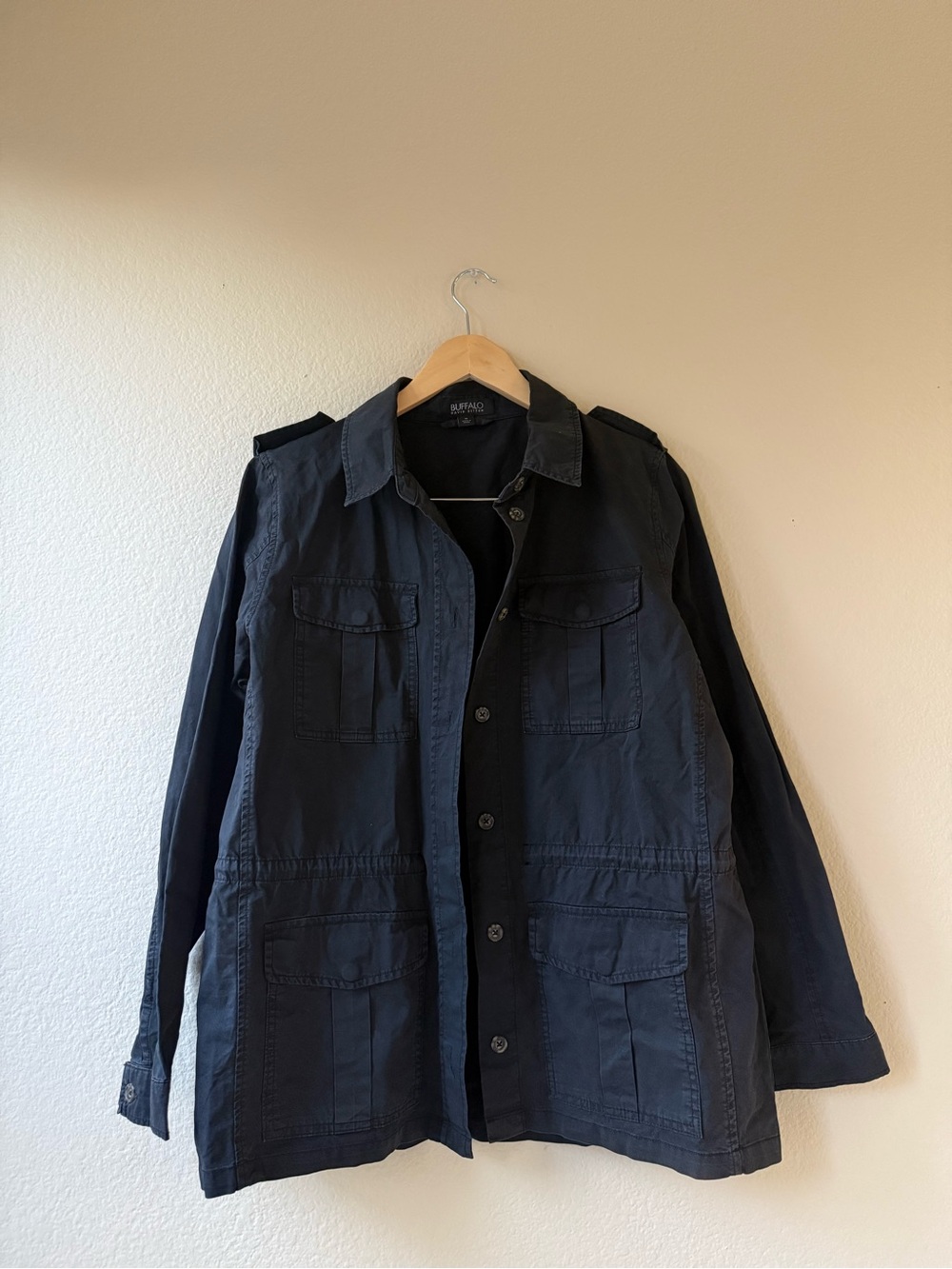 Buffalo David Bitton Black Cotton Safari Utility Jacket Medium - Picture 2 of 10